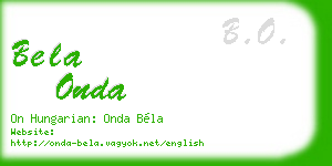 bela onda business card