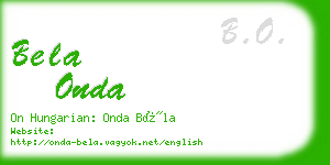 bela onda business card